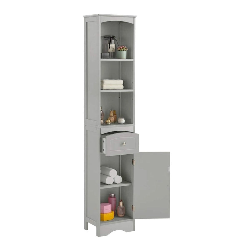 Tall Bathroom Cabinet with Storage, Drawer & Shelves