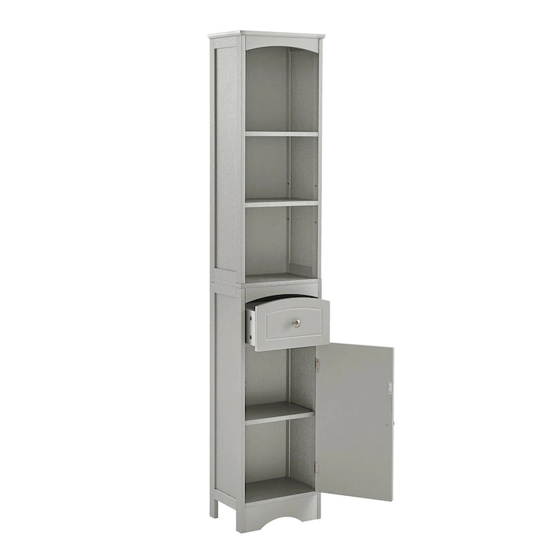 Tall Bathroom Cabinet with Storage, Drawer & Shelves