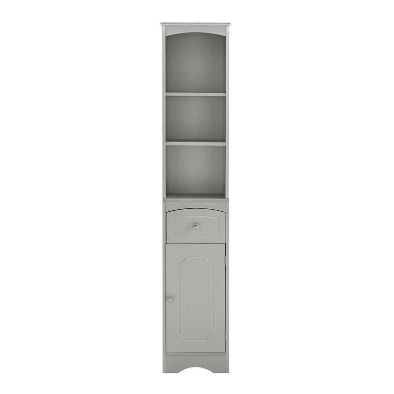 Tall Bathroom Cabinet with Storage, Drawer & Shelves