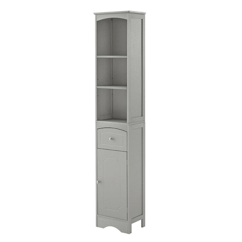 Tall Bathroom Cabinet with Storage, Drawer & Shelves