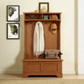 Hall Tree in Oak Finish - 40 W x 18.5 D x 64.25 H