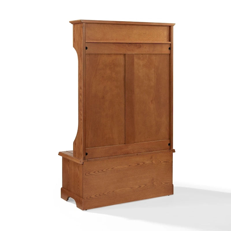 Hall Tree in Oak Finish - 40 W x 18.5 D x 64.25 H