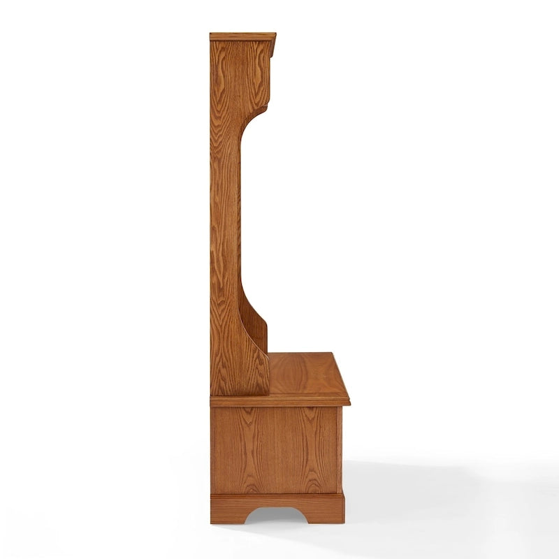 Hall Tree in Oak Finish - 40 W x 18.5 D x 64.25 H
