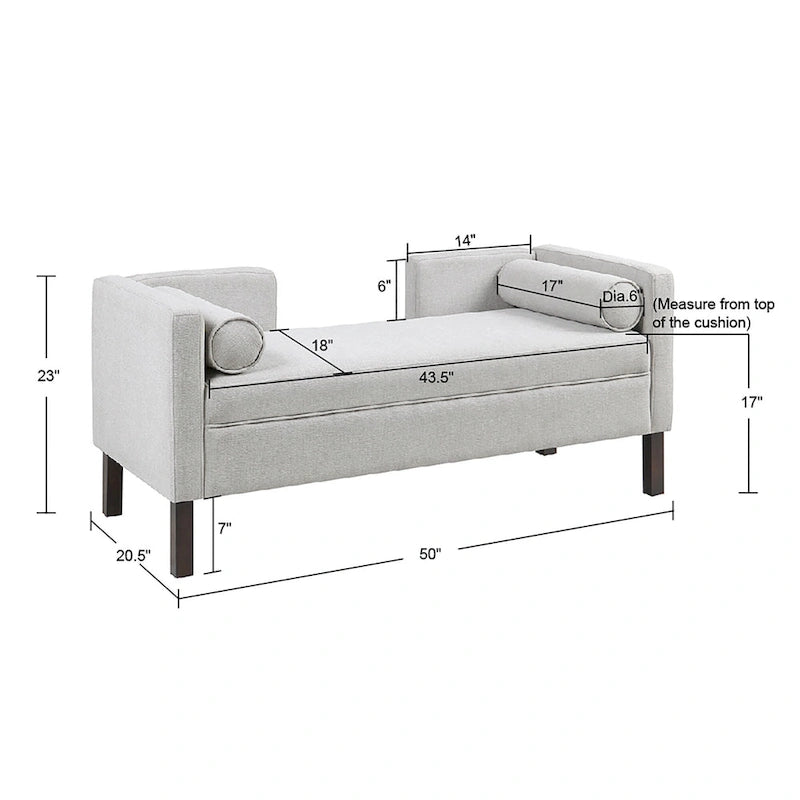 Upholstered Accent Bench with Unique Cutout Open Back