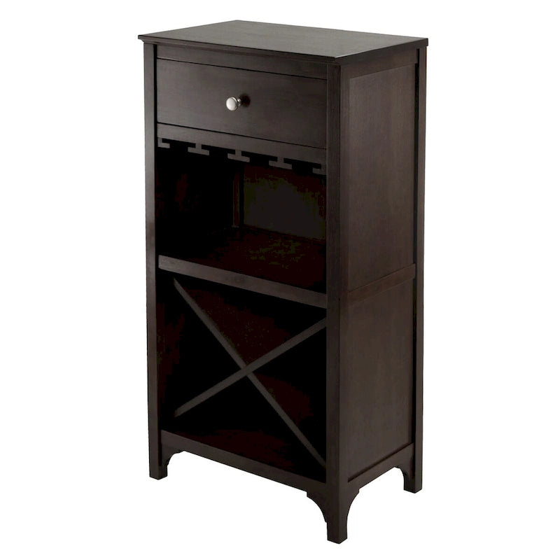 Wine Cabinet, Espresso - 19.09 x 12.6 x 37.52 inches