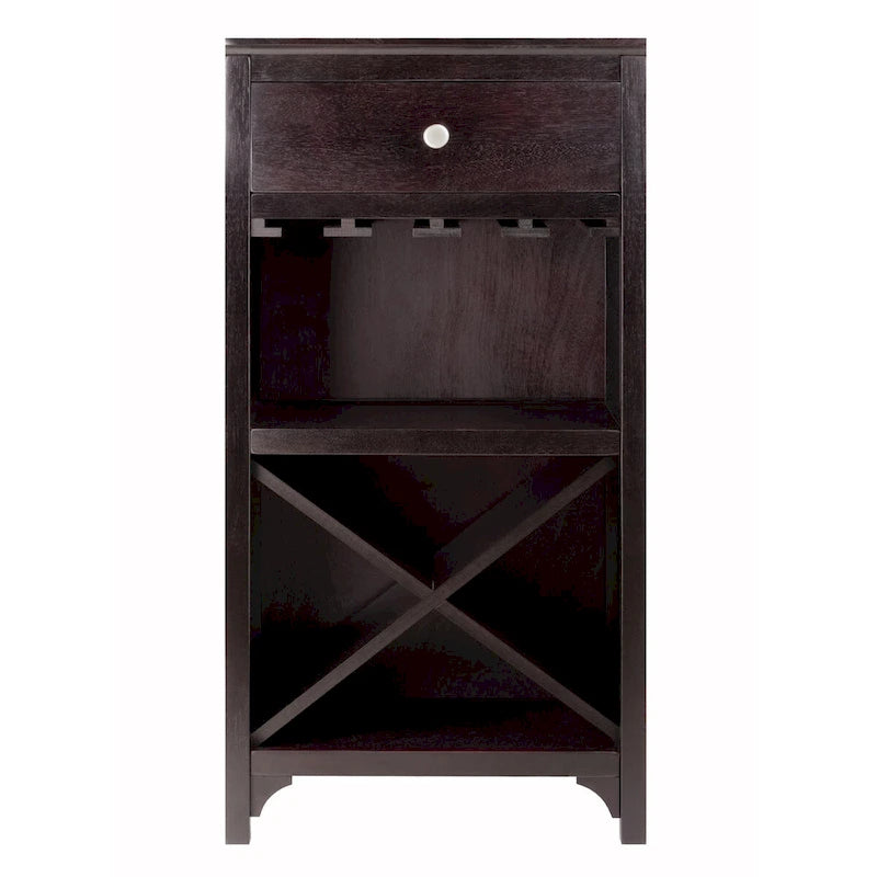 Wine Cabinet, Espresso - 19.09 x 12.6 x 37.52 inches