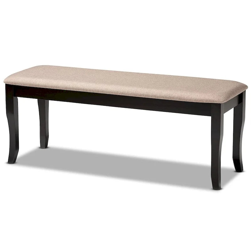 Modern and Contemporary Transitional Fabric Upholstered Wood Dining Bench