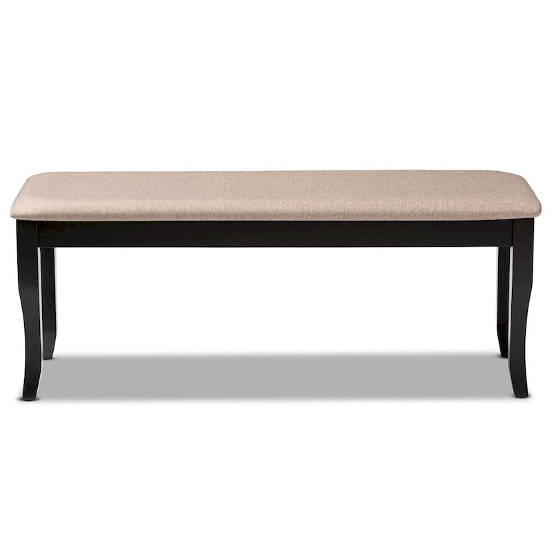 Modern and Contemporary Transitional Fabric Upholstered Wood Dining Bench