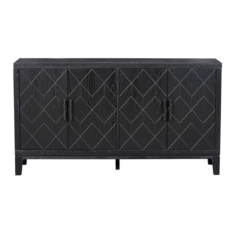 4-door Retro Sideboard with Adjustable Shelves