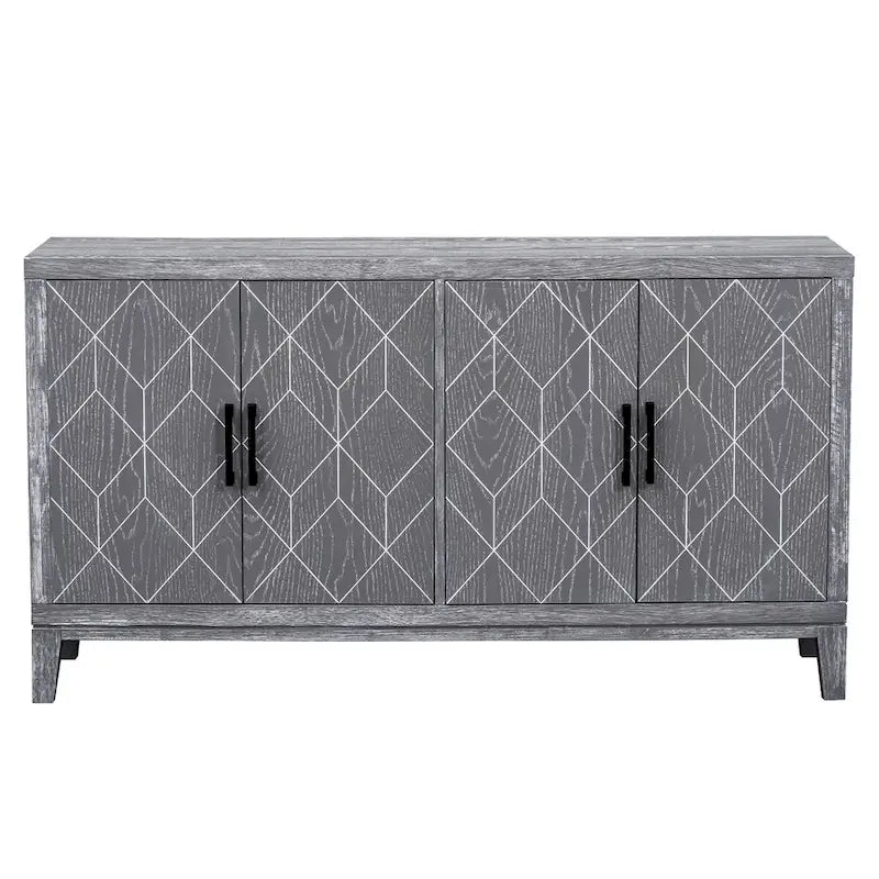 4-door Retro Sideboard with Adjustable Shelves