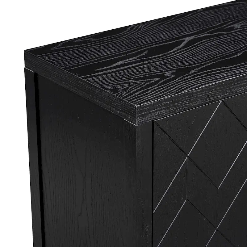 4-door Retro Sideboard with Adjustable Shelves
