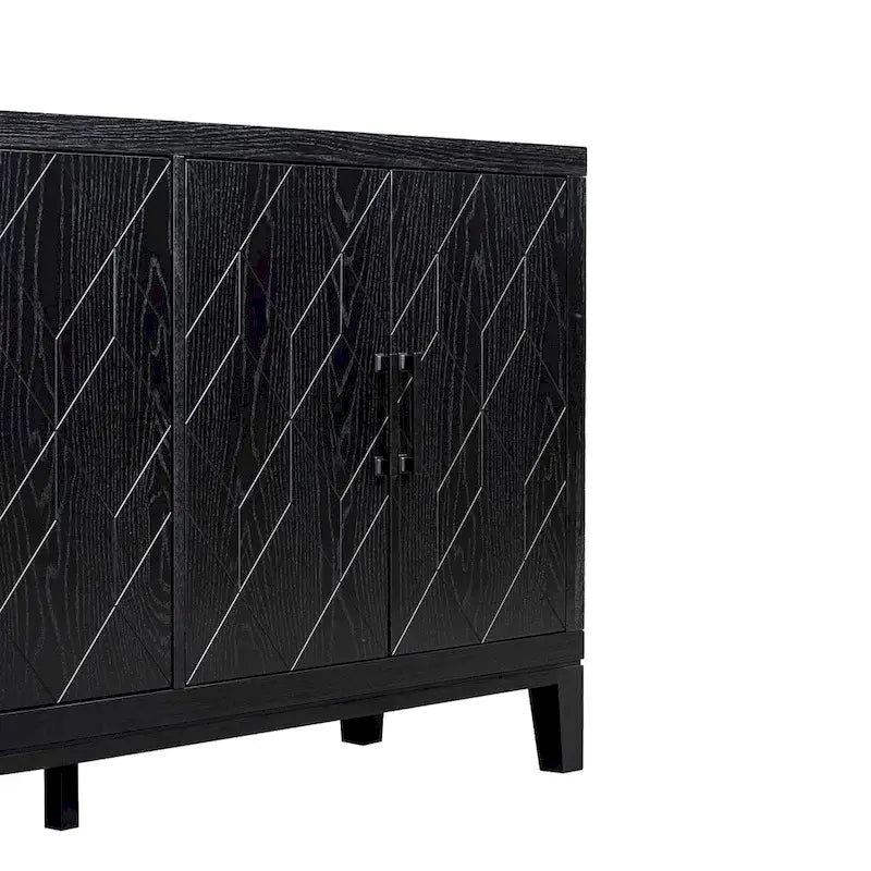 4-door Retro Sideboard with Adjustable Shelves
