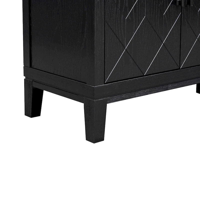 4-door Retro Sideboard with Adjustable Shelves