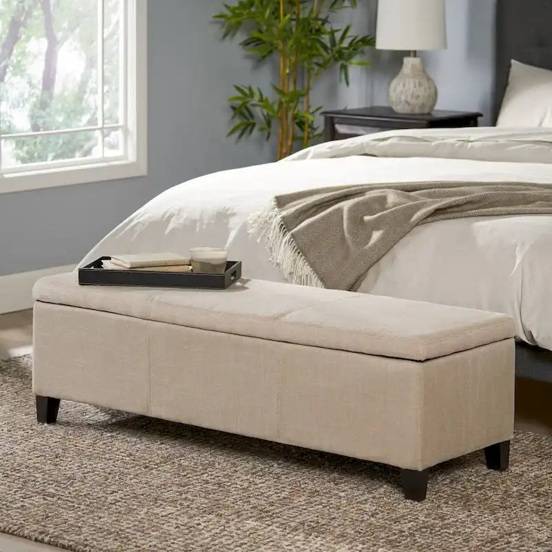 Upholstered Storage Bench for Bedroom Living Room Entryway