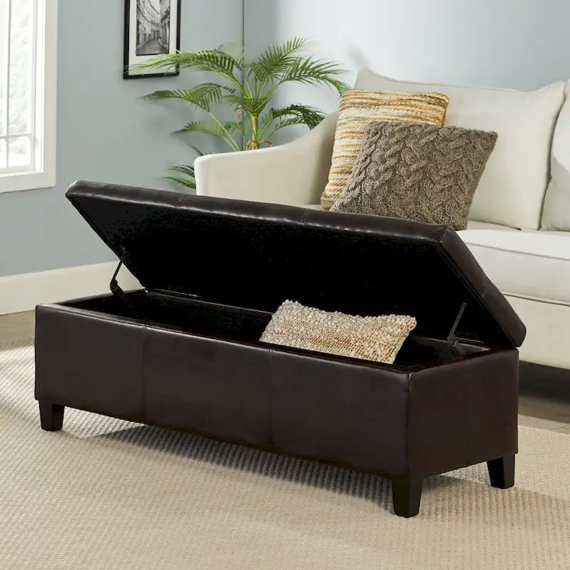 Upholstered Storage Bench for Bedroom Living Room Entryway