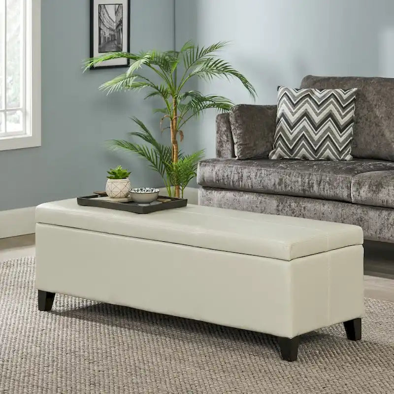 Upholstered Storage Bench for Bedroom Living Room Entryway