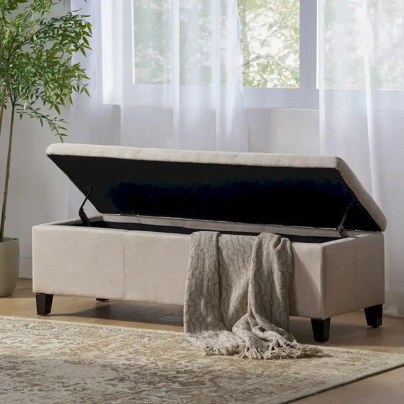 Upholstered Storage Bench for Bedroom Living Room Entryway