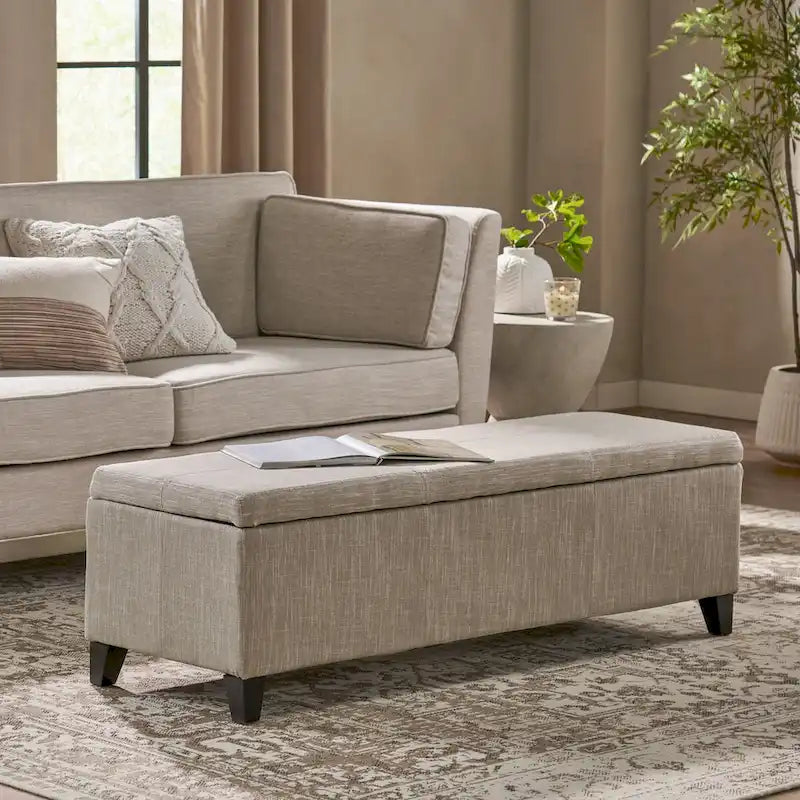 Upholstered Storage Bench for Bedroom Living Room Entryway