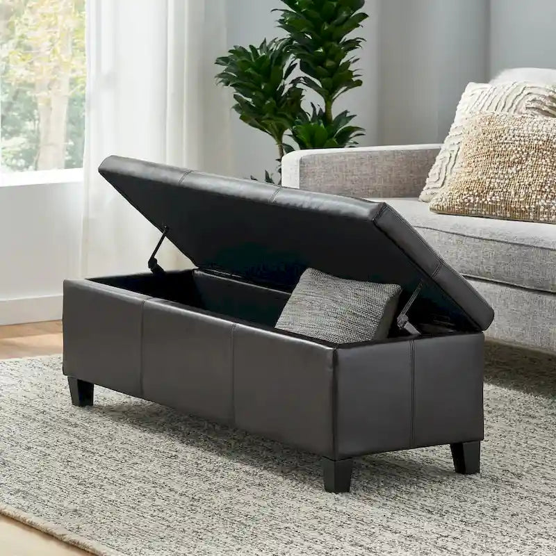 Upholstered Storage Bench for Bedroom Living Room Entryway