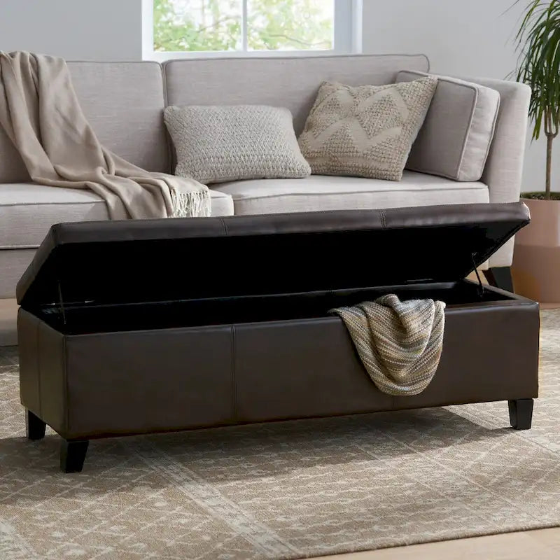 Upholstered Storage Bench for Bedroom Living Room Entryway