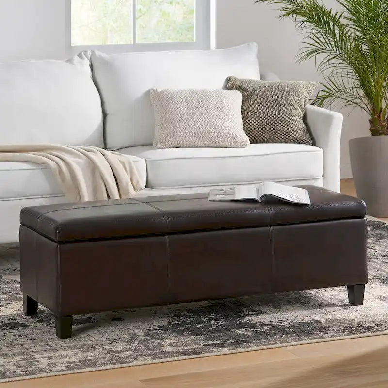 Upholstered Storage Bench for Bedroom Living Room Entryway