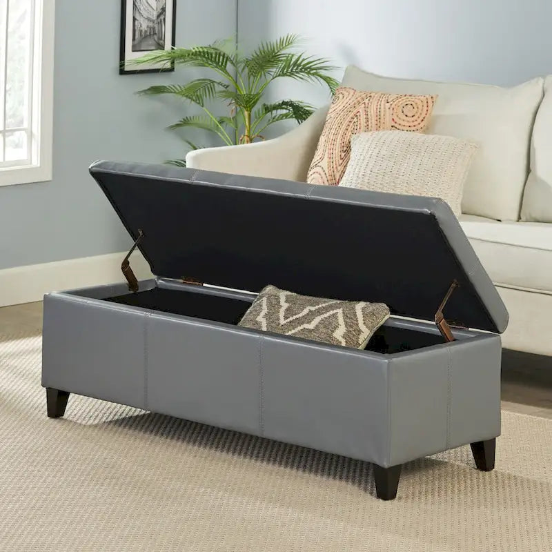 Upholstered Storage Bench for Bedroom Living Room Entryway