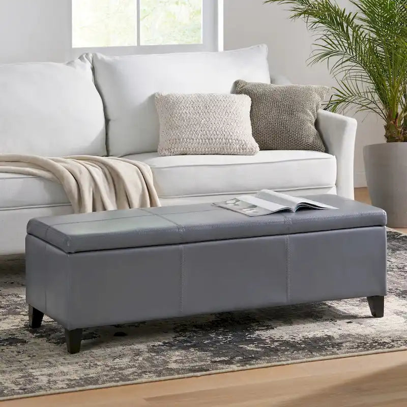Upholstered Storage Bench for Bedroom Living Room Entryway