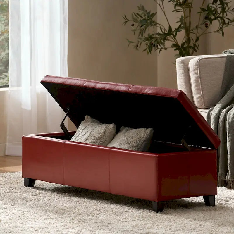 Upholstered Storage Bench for Bedroom Living Room Entryway