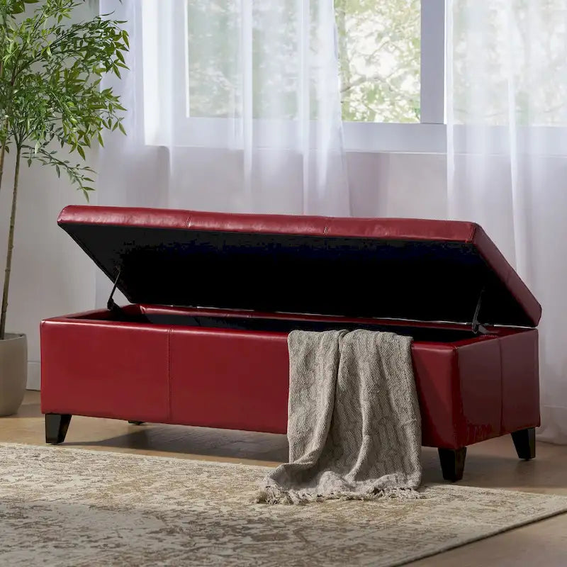 Upholstered Storage Bench for Bedroom Living Room Entryway