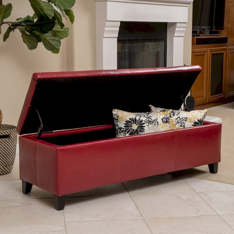 Upholstered Storage Bench for Bedroom Living Room Entryway