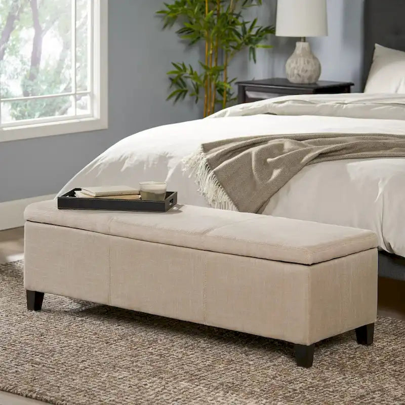 Upholstered Storage Bench for Bedroom Living Room Entryway