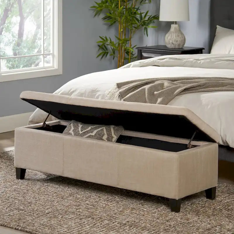 Upholstered Storage Bench for Bedroom Living Room Entryway