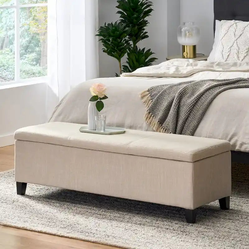Upholstered Storage Bench for Bedroom Living Room Entryway