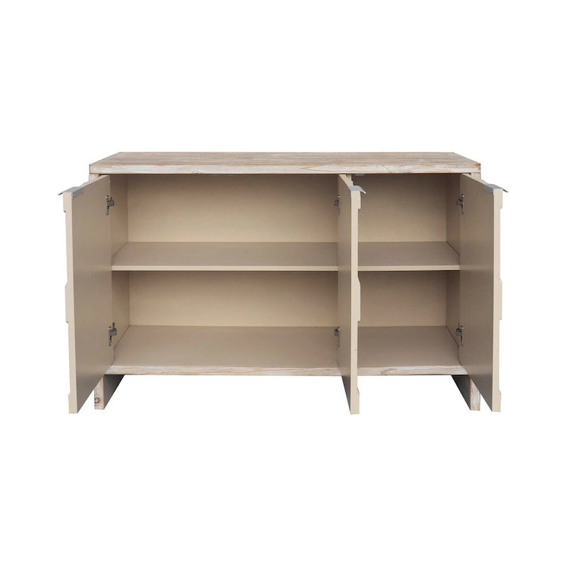 Farmhouse Style 3 Door Wooden Buffet Server Storage Cabinet