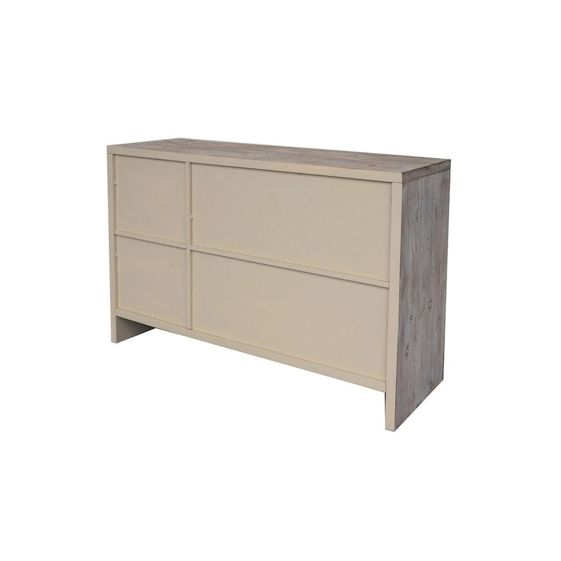 Farmhouse Style 3 Door Wooden Buffet Server Storage Cabinet
