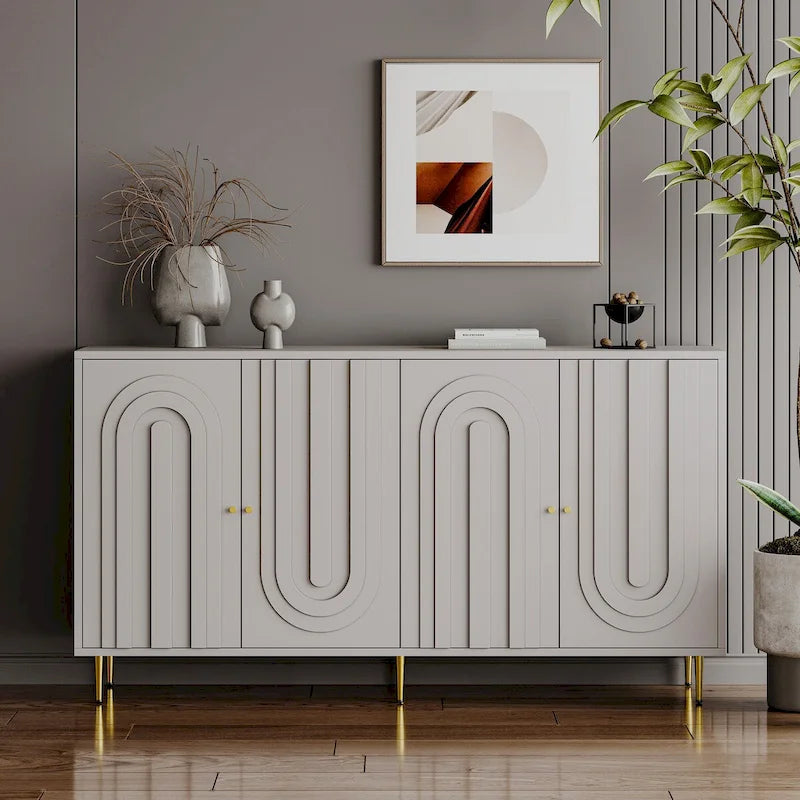 Credenza buffet moderna in legno laccato a 4 ante