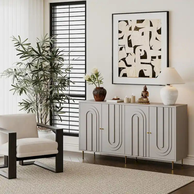 Credenza buffet moderna in legno laccato a 4 ante