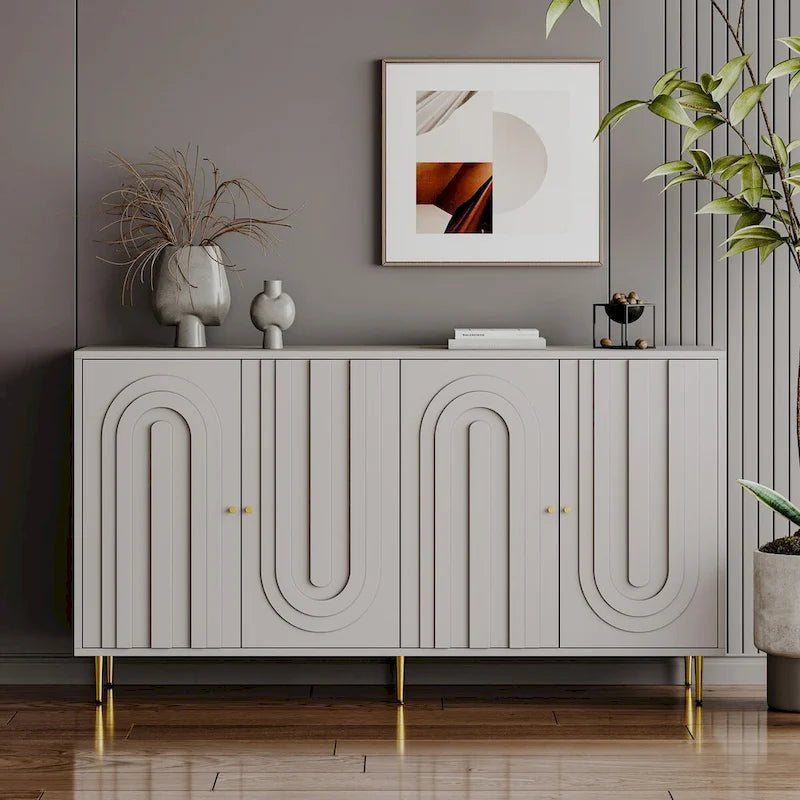 Credenza buffet moderna in legno laccato a 4 ante