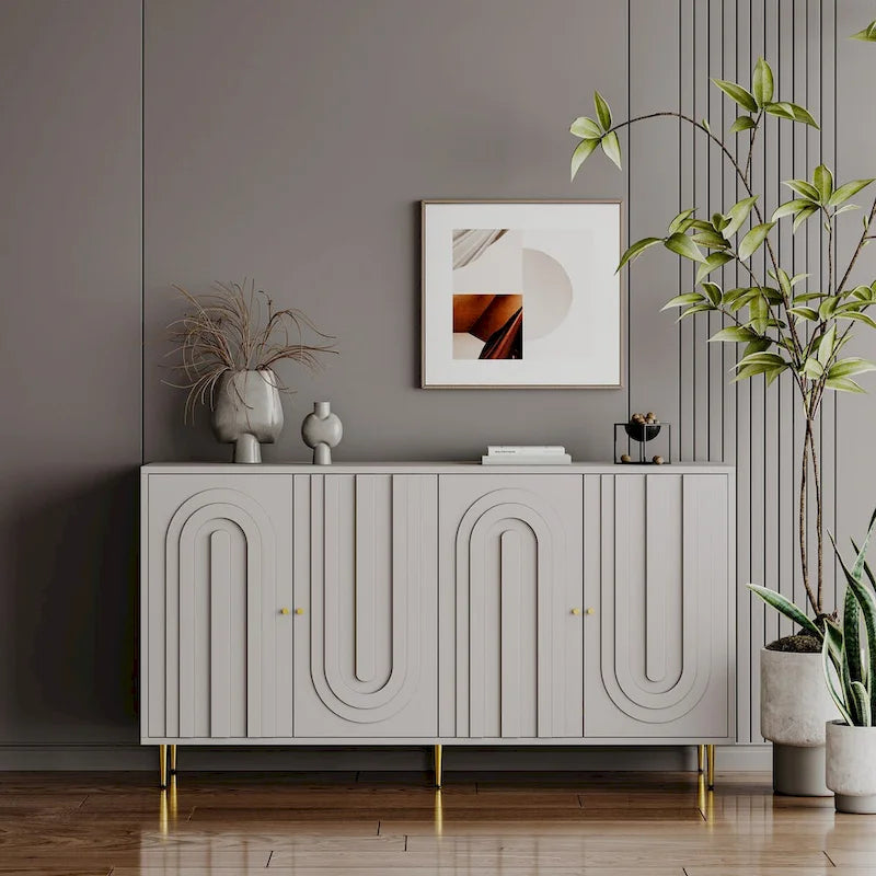 Credenza buffet moderna in legno laccato a 4 ante