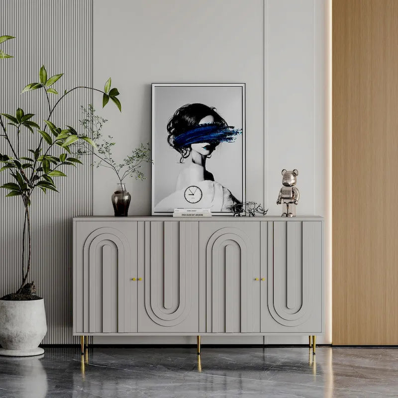 Credenza buffet moderna in legno laccato a 4 ante