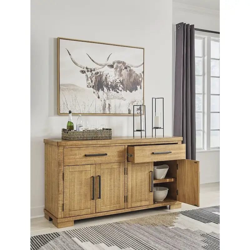 Brązowy kredens do jadalni - 65.88W x 19D x 36.13H