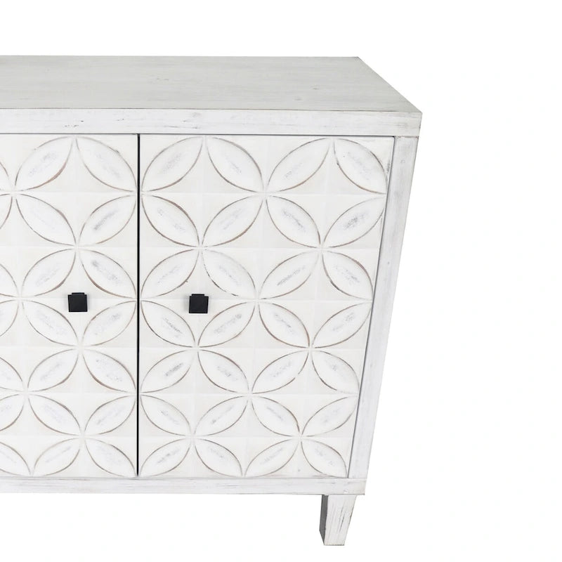 Wooden Cabinet Sideboard Buffet 4 Door Accent Cabinet