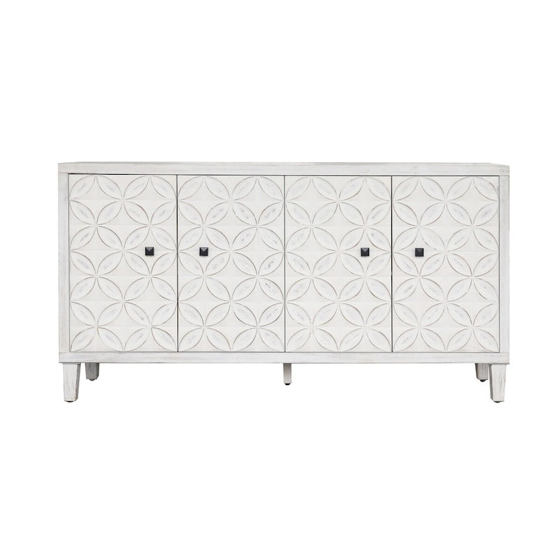 Wooden Cabinet Sideboard Buffet 4 Door Accent Cabinet