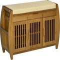 Banc à chaussures avec armoires de rangement - 12.5D x 40.25W x 18.25H