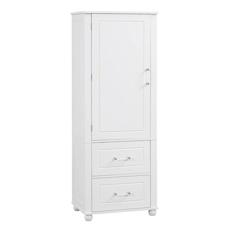 Freestanding Storage Cabinet with Two Drawers and Adjustable Shelf