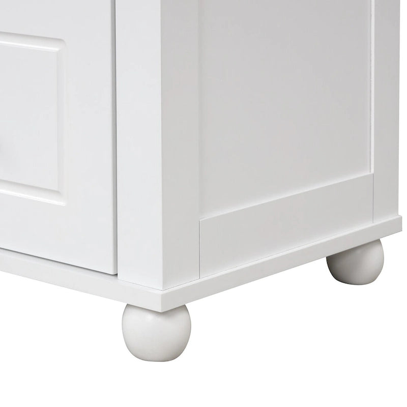 Freestanding Storage Cabinet with Two Drawers and Adjustable Shelf