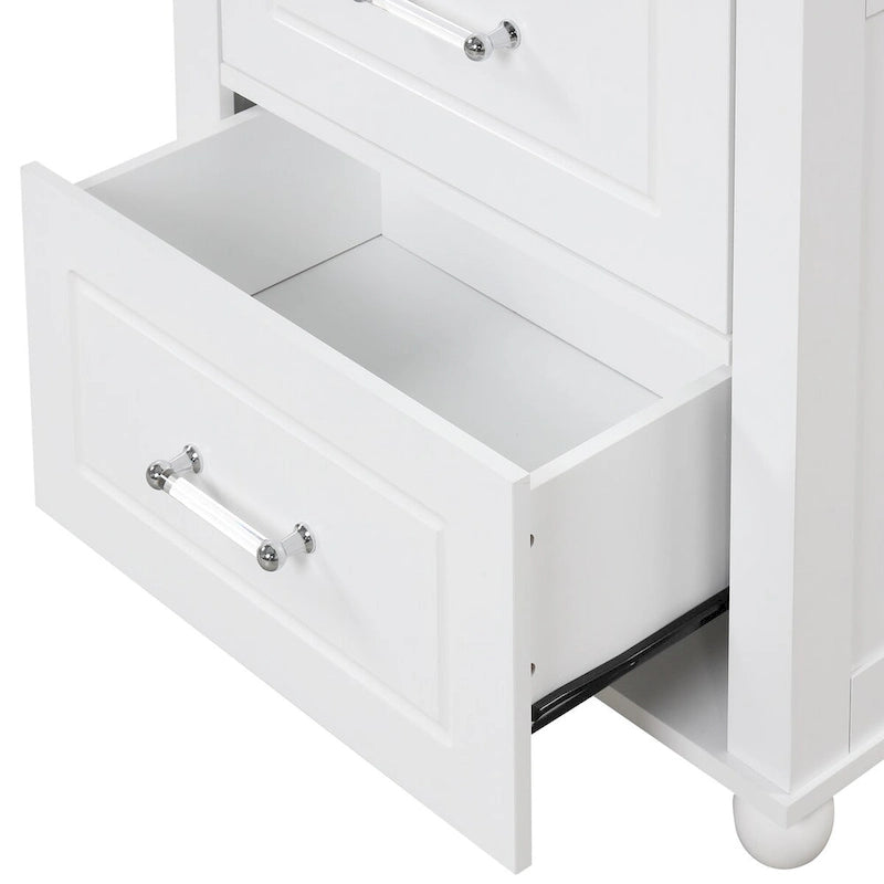 Freestanding Storage Cabinet with Two Drawers and Adjustable Shelf