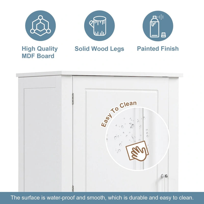 Freestanding Storage Cabinet with Two Drawers and Adjustable Shelf