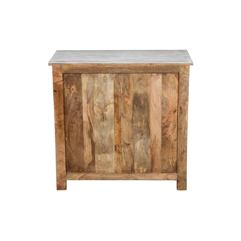 Whitewash Hand Carved 2 Door Accent Cabinet
