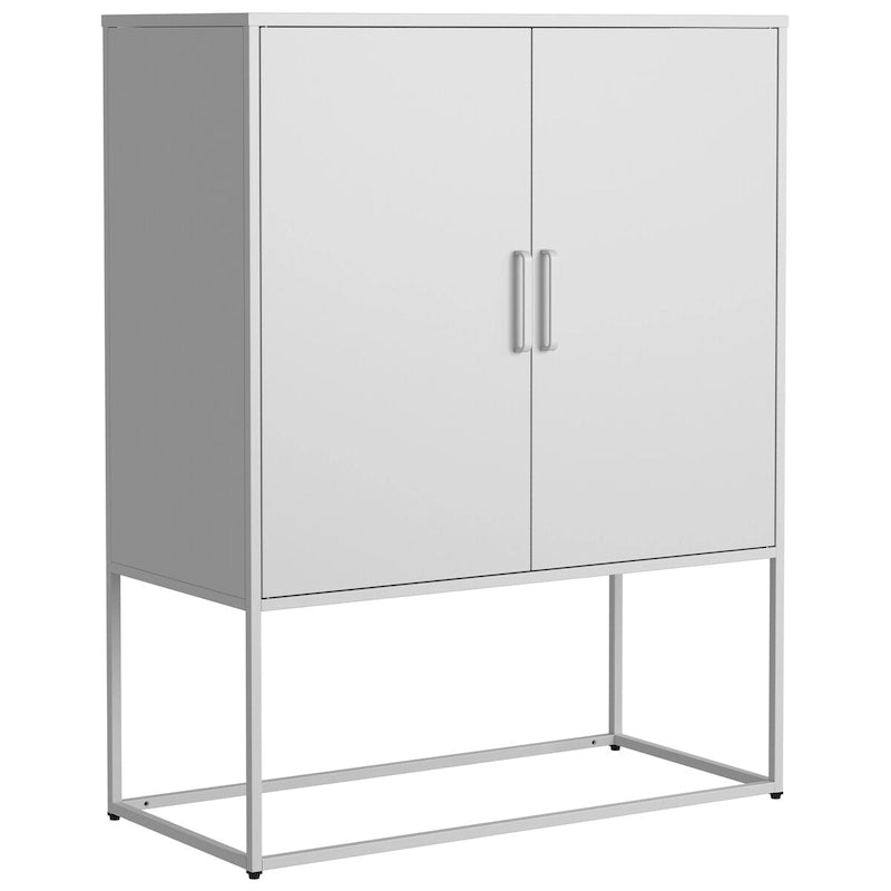 Steel Storage Cabinet with Adjustable Shelves & Magnetic Doors